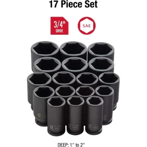Sunex 3/4″ Drive 17 Piece SAE Deep Impact Socket Set (4685) - view 3