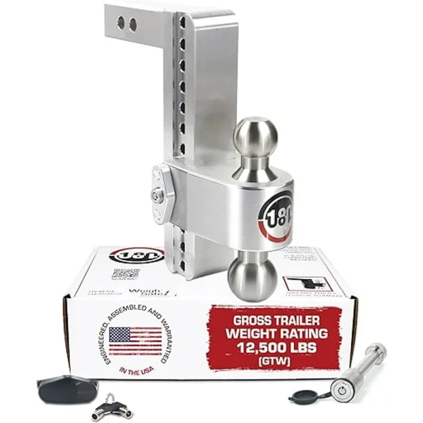 Weigh Safe Turnover Ball 10″ Drop Hitch w/ 2.5″ Shank (WSFLTB10-2.5-KA)