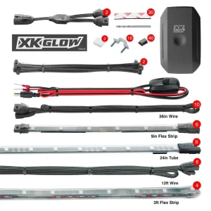 XKGLOW 8×24″ Tubes 6×10″ Strips 4x3ft Strips Car Pro Kit Dash Controller (KS-Car-Pro-DM)