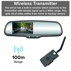Master Tailgaters 10.5″ OEM Rear View Mirror with 4.3″ LCD Screen | Rearview Universal Fit Mount | A - view 3