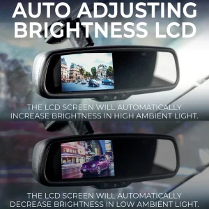 Master Tailgaters 10.5″ OEM Rear View Mirror with 4.3″ LCD Screen | Rearview Universal Fit Mount | A - view 4