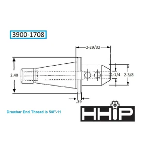 HHIP #40 NMTB X 1-1/4″ END MILL HOLDER (3900-1708) - view 4