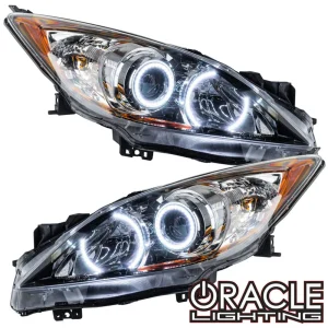 Oracle Lighting 2010-2013 Mazda 3 Pre-Assembled LED Halo Headlights – (Non-HID) (7100-001, 7100-002, 7100-007, 7100-3...