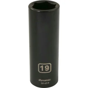 Dynamic Tools 1/2″ Drive 6 Point Metric, 19mm Deep Length, Impact Socket (D014219)