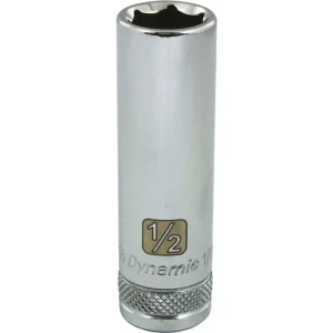 Dynamic Tools 3/8″ Drive 6 Point SAE, 1/2″ Deep Length, Chrome Finish Socket (D008516) - view 2