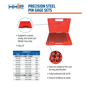 HHIP 125 PIECE M4 MINUS PIN GAGE SET .626-.750″ (4101-0014) - view 4
