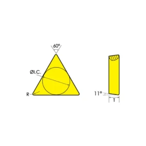 HHIP TPG-32.51 C-6 TiN COATED CARBIDE INSERT (6020-1122) - view 3