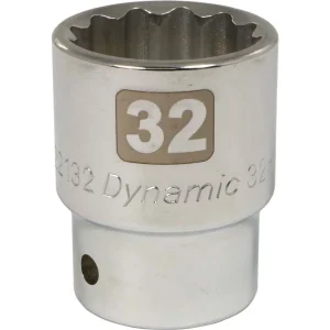 Dynamic Tools 3/4″ Drive 12 Point Metric, 32mm Standard Length, Chrome Finish Socket (D022132)