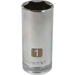 Dynamic Tools 1/2″ Drive 6 Point SAE, 1″ Deep Length, Chrome Finish Socket (D016532)