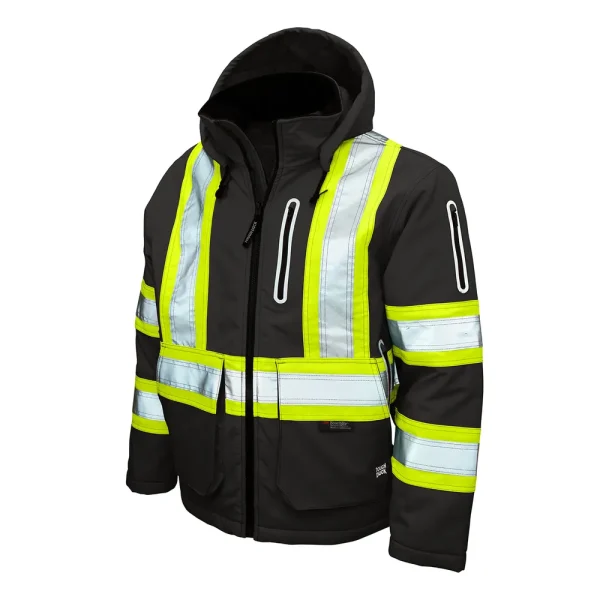 Tough Duck Men’s Insulated Flex Safety Jacket with Reflective Trim (SJ401)