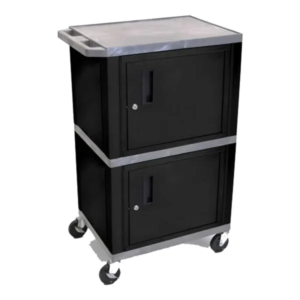 Luxor Workspaces 42″ H Tuffy Av Cart – Double Cabinet (WT50GY-B)