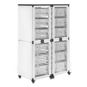 Luxor Workspaces Modular Classrm, 4 Stacked, 12 Large Bins (MBS-STR-22-12L)