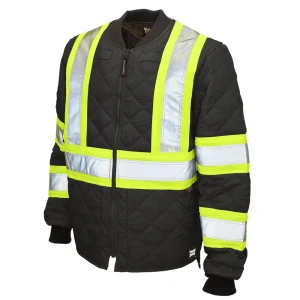 Tough Duck Men’s Quilted Safety Freezer Jacket with Reflective Material