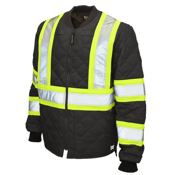Tough Duck Men’s Quilted Safety Freezer Jacket with Reflective Material