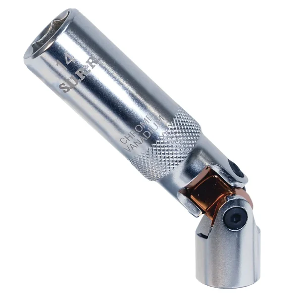 S.U.R. & R 3/8″ Drive Spring-Return Spark Plug Socket – 14mm (SRSP14)