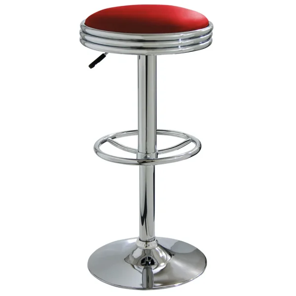AmeriHome Soda Fountain Style Bar Stool, Red (BS1208R)