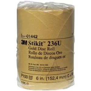 3M 6″ P100A Stikit Gold Abrasive Disc Roll 236U (1442)