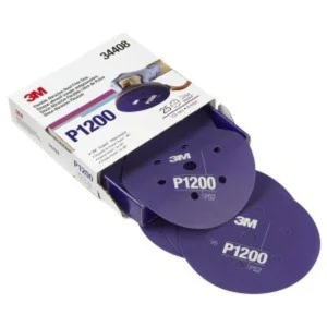3M 6″ P1200 Dust Free Hookit Flexible Abrasive Disc (34408)