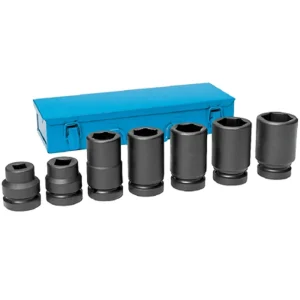 Grey Pneumatic Set 1″ Drive 7 Piece Metric Truck I Socket (9155)
