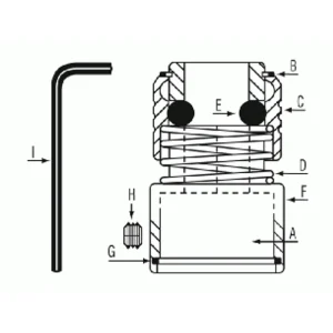 Grey Pneumatic Threaded Insert (Red) Chisel Repair Part (CH1000-1) - view 2