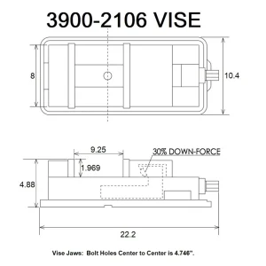 PRO-SERIES PRO-SERIES ANGLE-TIGHT POSITIVE-LOCK 8″ MILLING VISE ON SWIVEL BASE (3900-2106) - view 2