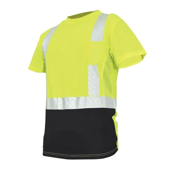 General Electric Hi-Vis Short Sleeve Safety Shirt w/ Black Bottom (GS116GM, GS116GL, GS116GXL, GS116G2XL)