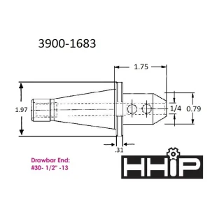 HHIP #30 NMTB X 1/4″ END MILL HOLDER (3900-1683) - view 2
