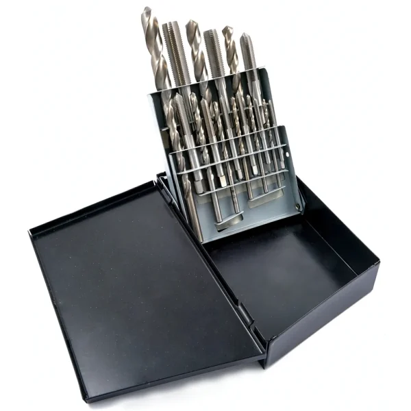 HHIP 18 PIECE #6-1/2″ HIGH SPEED STEEL TAP & DRILL COMBO SET (1011-0019)
