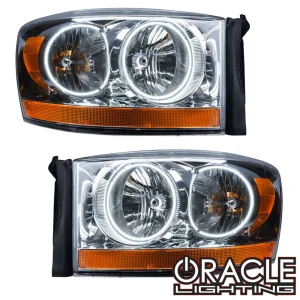 Oracle Lighting 2006 Dodge Ram Pre-Assembled LED Halo Headlights – (Chrome Housing) (7032-001, 7032-330, 7032-333, 70...