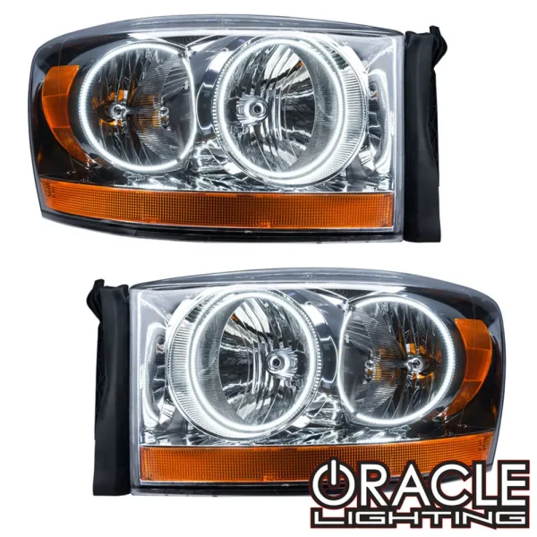 Oracle Lighting 2006 Dodge Ram Pre-Assembled LED Halo Headlights – (Chrome Housing) (7032-001, 7032-330, 7032-333, 70...
