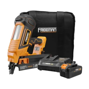 Freeman PE20V2183 20 Volt Cordless and Brushless 21 Degree 3-1/4″ Framing Nailer Kit with Lithium Ion Battery, Charge...