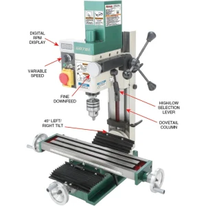 Grizzly Industrial 4″ x 18″ 3/4 HP Mill/Drill (G0781) - view 3