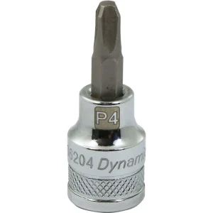 Dynamic Tools 3/8″ Drive Phillips® Head, Ph#4 Bit Standard Length, Chrome Finish Socket (D006204)