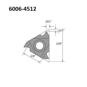 HHIP 16NR-12UN TiALN COATED INTERNAL THREADING & GROOVING INSERT (6006-4512)