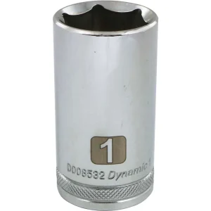 Dynamic Tools 3/8″ Drive 6 Point SAE, 1″ Deep Length, Chrome Finish Socket (D008532)