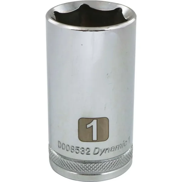 Dynamic Tools 3/8″ Drive 6 Point SAE, 1″ Deep Length, Chrome Finish Socket (D008532)