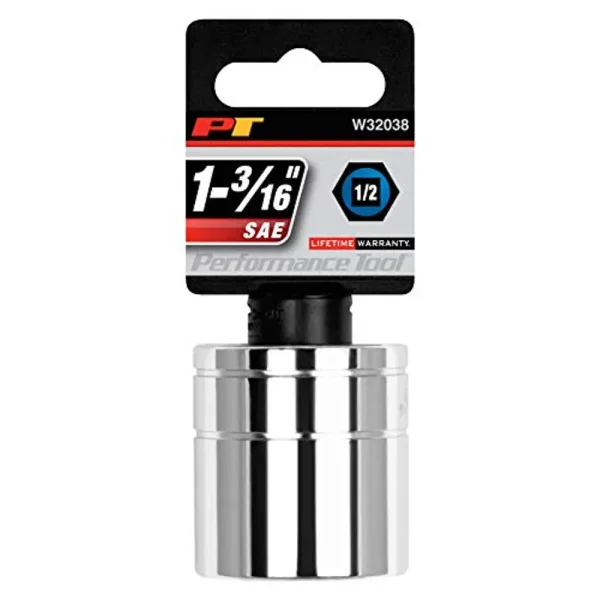 Performance Tool W32038 1/2 Drive 6-Point Socket, 1-3/16