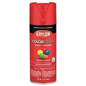 Colormaxx K05503007 Spray Paint and Primer for In/Outdoor, Gloss Banner Red 12oz