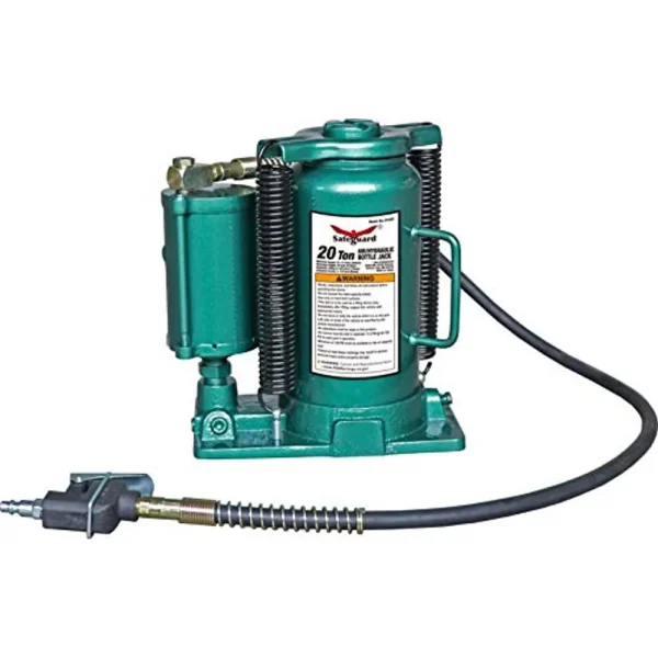 Safeguard 61202 Hydraulic & Air Bottle Jack, Casted Steel Base, 20 Ton Capacity