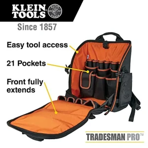 Klein Tools 55482 Tool Bag Backpack, Tradesman Pro Tool Organizer w/ 21 Pockets - view 2