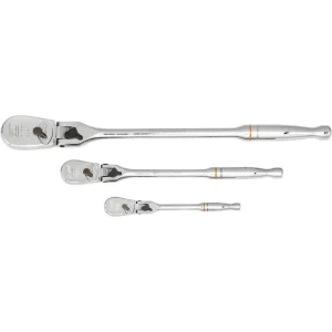 Gearwrench 81276T 3 Pc. 1/4″, 3/8″ & 1/2″ Drive 90-Tooth Locking Ratchet Set