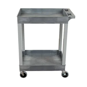 Luxor SEC11-G 24 x 18 Plastic Utility Tub Cart – Two Shelf-Gray - view 3