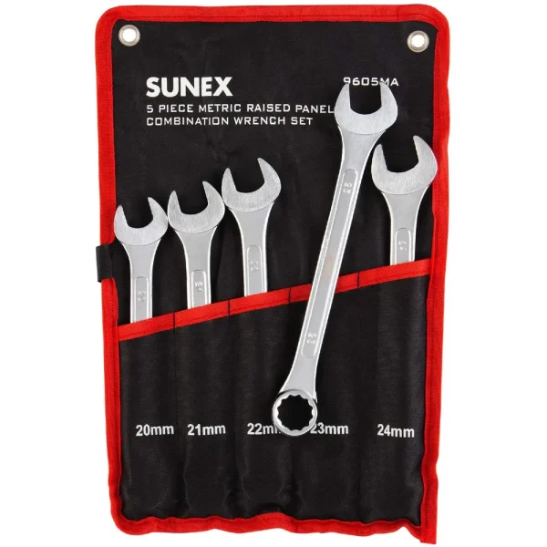 Sunex 5 Piece Raised Panel Metric Combination Wrench Set (9605MA)
