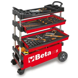 Beta Tools 027000203 C27S-R Folding Tool Trolley – Red