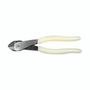 Klein Tools D248-8-GLW 8-Inch Diagonal Cutting Pliers Angled, Hi-Viz
