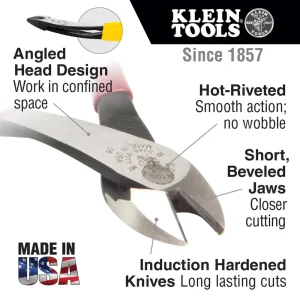 Klein Tools D248-8-GLW 8-Inch Diagonal Cutting Pliers Angled, Hi-Viz - view 2