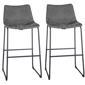 Classic Gray Faux Leather Bar Chair Set (BSLCGSET)