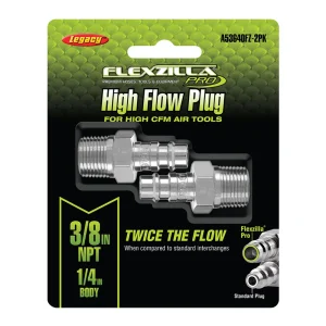 Flexzilla High Flow Plugs, 1/4 Body, 3/8 MNPT, 2-Pack (A53640FZ) - view 2