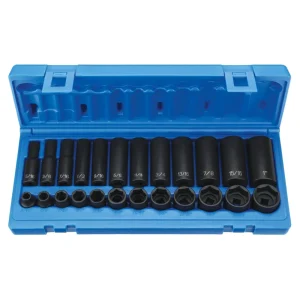 Grey Pneumatic 3/8″ Drive Standard & Deep Length Impact Set (1224RD)