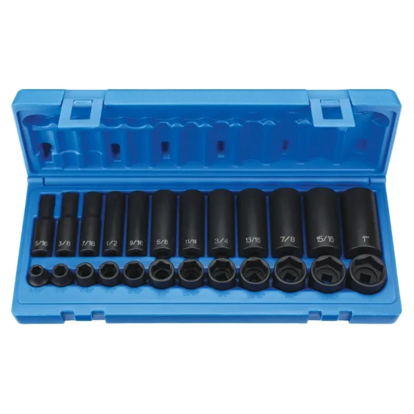 Grey Pneumatic 3/8″ Drive Standard & Deep Length Impact Set (1224RD)